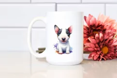 Watercolor Bull Terrier Cute Vibrant | Clipart Product Image 2