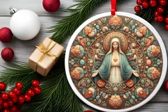 Round Christmas Ornament Sublimation|Clipart Product Image 2