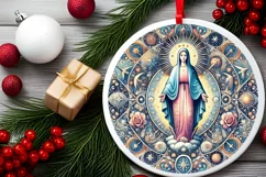 Round Christmas Ornament Sublimation|Clipart Product Image 1