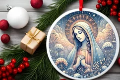 Round Christmas Ornament Sublimation|Clipart Product Image 1