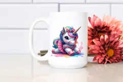Baby Unicorn in Branle Dancer's Costume, Magical PNG Product Image 2