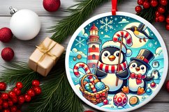 Round Christmas Ornament Sublimation|Clipart Product Image 2
