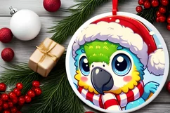 Round Christmas Ornament Sublimation|Clipart Product Image 1