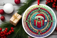 Round Christmas Ornament Sublimation|Clipart Product Image 1