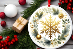 Round Christmass Ornament PNG Product Image 2