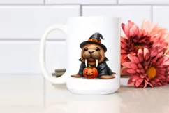 Funny Baby Walrus in Halloween Suit Clipart Product Image 2