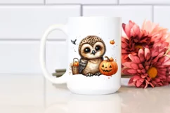 Cute Baby Owl with Pumpkin, Transparent PNG Product Image 2