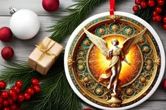 Round Christmas Ornament Sublimation|Clipart Product Image 1