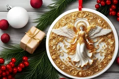 Round Christmas Ornament Sublimation|Clipart Product Image 1