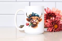 Cow Sublimation Clipart Highland Cow Portrait Product Image 2
