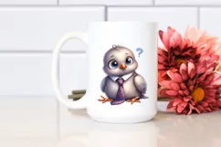 Confused Baby Dove Watercolor Clipart Product Image 2
