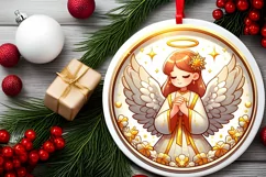 Round Christmas Ornament Sublimation|Clipart Product Image 1