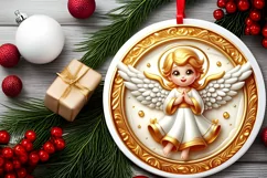 Round Christmas Ornament Sublimation|Clipart Product Image 1
