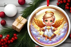 Round Christmas Ornament Sublimation|Clipart Product Image 1