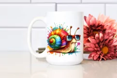 Colorful Snail Sunglasses Paint-Like Artistic Product Image 2