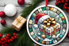 Round Christmas Ornament Sublimation|Clipart Product Image 1