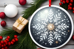 Round Christmass Ornament PNG Product Image 2