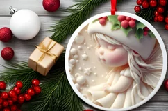 3D Marzipan Christmas Fairy Round PNG Product Image 2