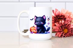 Vibrant Drawing Cute Baby Black Cat | Sublimation | Clipart Product Image 2