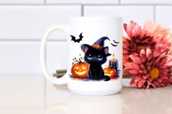 Vibrant Drawing Cute Baby Black Cat | Sublimation | Clipart Product Image 2