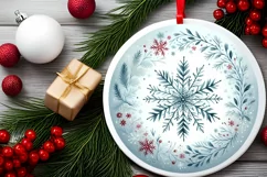 Round Christmas Ornament Sublimation|Clipart Product Image 2