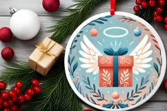 Round Christmas Ornament Sublimation|Clipart Product Image 2