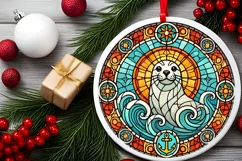 Round Christmas Ornament Sublimation|Clipart Product Image 2