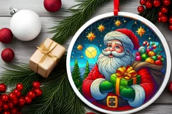 Round Christmas Ornament Sublimation|Clipart Product Image 2