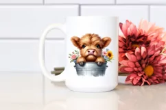 Cute Baby Highland Cow, PNG Product Image 2