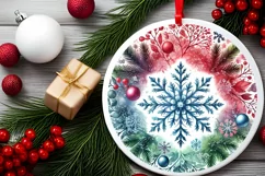 Round Christmas Ornament Sublimation|Clipart Product Image 2