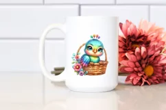 Colorful Baby Peacock in Basket | Clipart Product Image 2