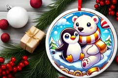 Round Christmas Ornament Sublimation|Clipart Product Image 1