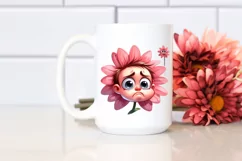 Funny Baby Face Expressive Flower PNG Product Image 2
