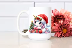 Cute Baby Unicorn Santa Clipart Product Image 2