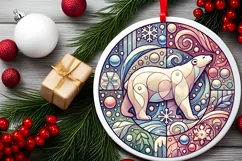 Round Christmas Ornament Sublimation|Clipart Product Image 2