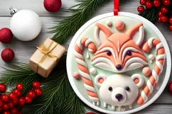 Round Christmas Ornament Sublimation|Clipart Product Image 1