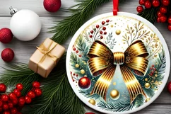 Round Christmas Ornament Sublimation|Clipart Product Image 1