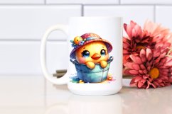 Colorful Brownish Plush Duck Cuddling Clipart Product Image 2