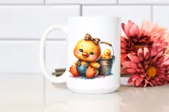 Vibrant Watercolor Cute Baby Plush Duck Product Image 2