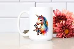 Baby Unicorn with Ventriloquist Dummy PNG Product Image 2