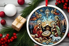 Round Christmas Ornament Sublimation|Clipart Product Image 1