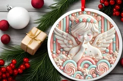 Round Christmas Ornament Sublimation|Clipart Product Image 1
