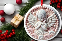 Round Christmas Ornament Sublimation|Clipart Product Image 1