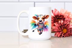 colorful baby cow in Samba Dancer&#039;s Costume, Sublimation PNG Product Image 2