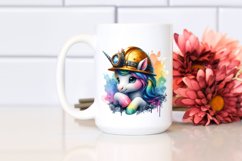 colorful Baby Unicorn Miner&#039;s Helmet PNG Product Image 2