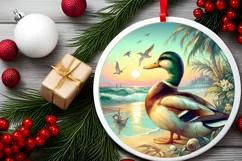 Round Christmas Ornament Sublimation|Clipart Product Image 1