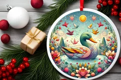 Round Christmas Ornament Sublimation|Clipart Product Image 1