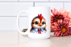 Baby Rooster Portrait Tie Sublimation Clipart Product Image 2