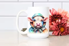 Baby Cow in Raincoat, Magical PNG Product Image 2