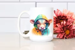 Baby Cow in Raincoat, Magical PNG Product Image 2